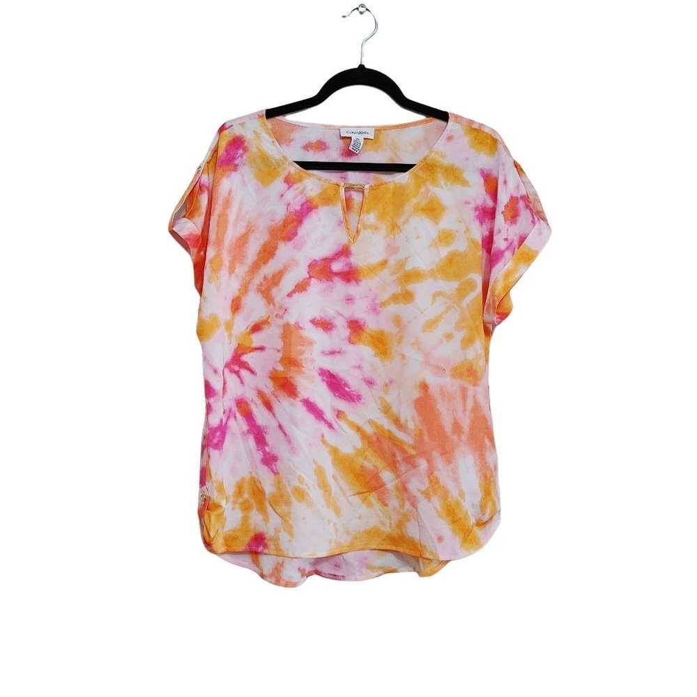 Calvin Klein Tie-Dye Blouse - Pink and Orange